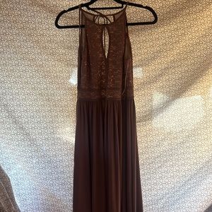 Beautiful cocktail dress, taupe colored halter style
